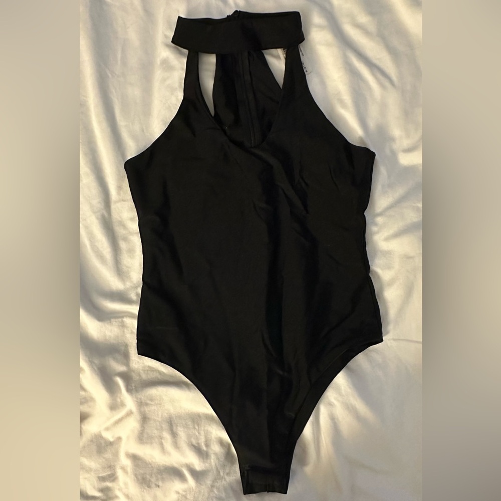 Settledown (M) - stretchy black cutout body suit - new with tags